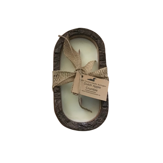 Dough Bowl Candles with Bark Edge Cranberry Spiced