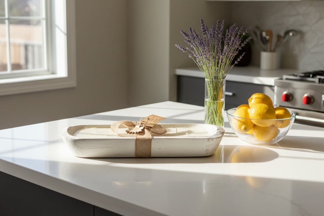 XL Distressed Linen Dough Bowl Candle