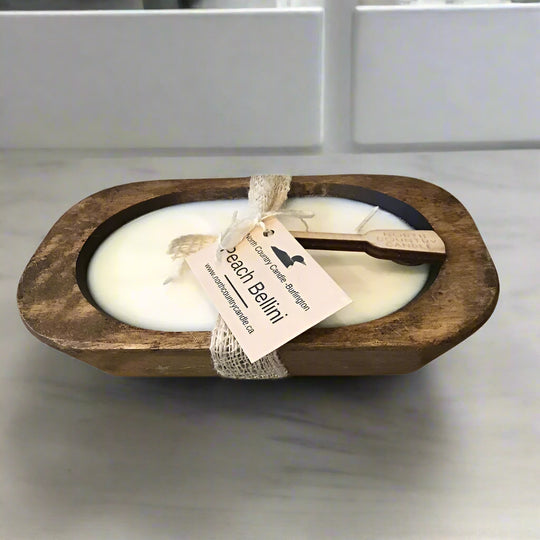 Dough Bowl Candles - Traditional Oak