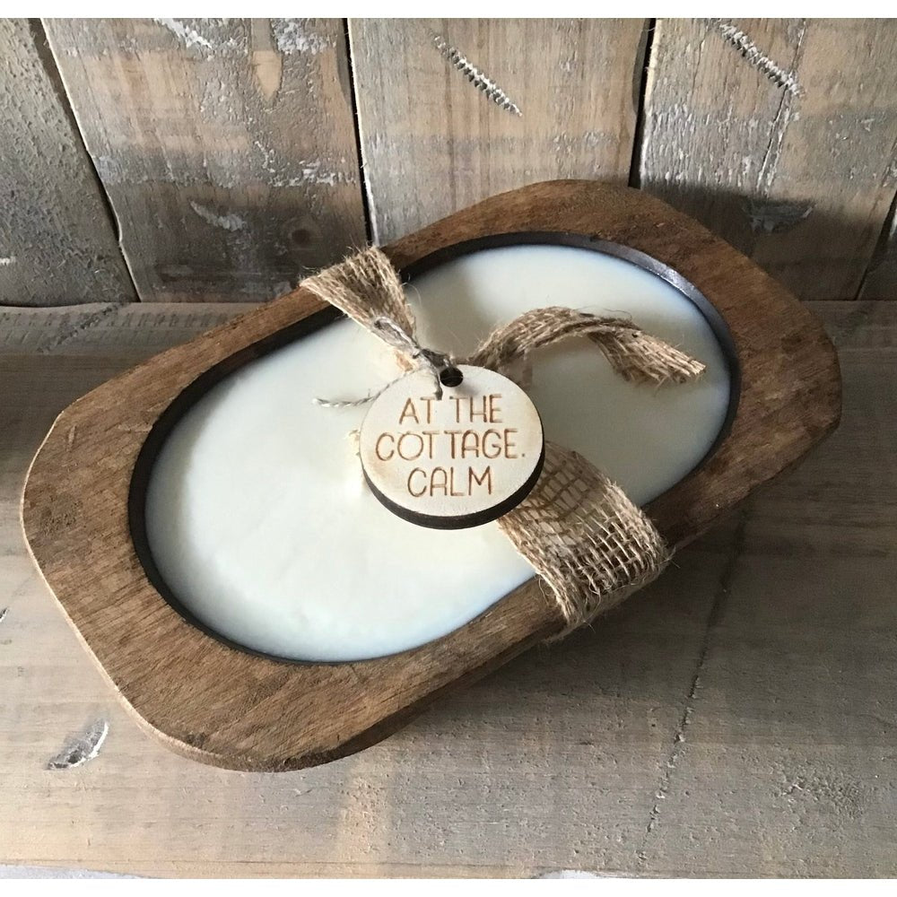 Dough Bowl Candles - Traditional Oak